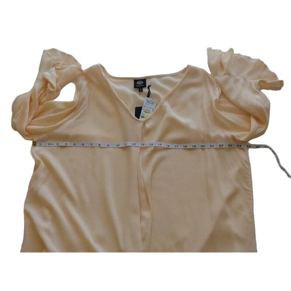 Bobeau Top Womens 1x Flutter Cuff Bohemian - Picture 3 of 8